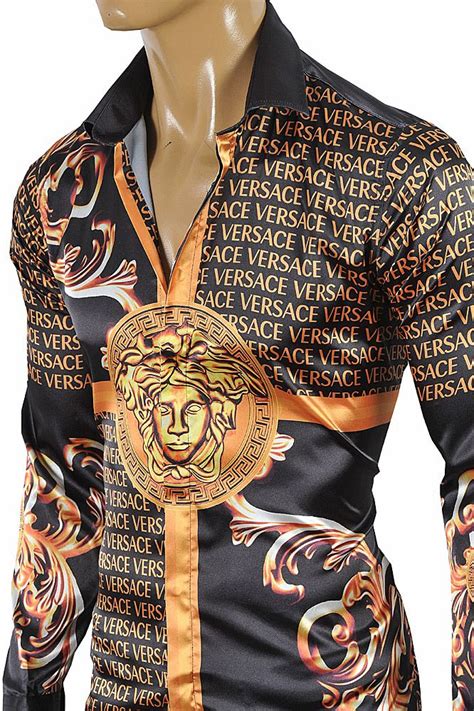 mens versace button ups|Men's Luxury and Designer Shirts .